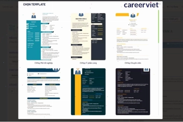 Chọn template phù hợp để sử dụng khi tạo CV