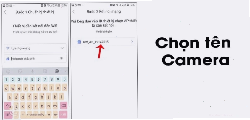 Chọn tên cho camera Yoosee