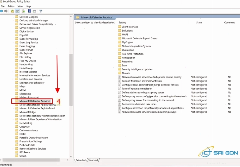 Chọn tùy chọn Turn off Windows Defender Antivirus