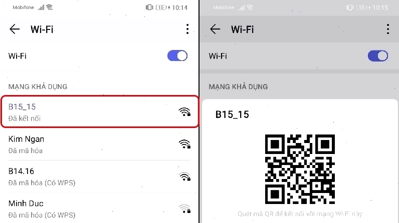Chụp màn hình mã QR Wifi trên Android