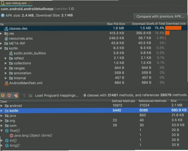 Công cụ Phân tích APK trong Android Studio