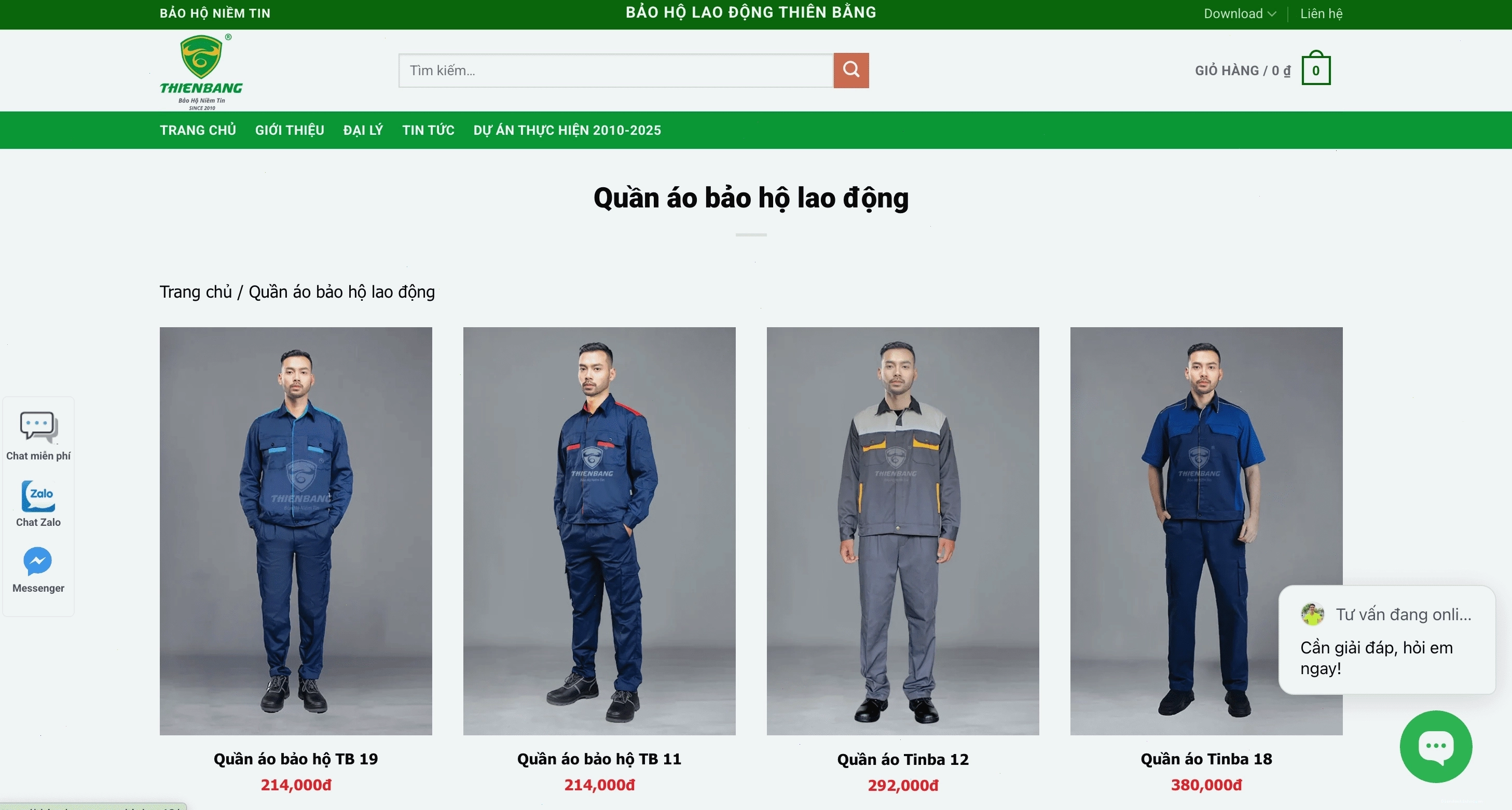 Cửa hàng bán đồ bảo hộ lao động Thiên Bằng