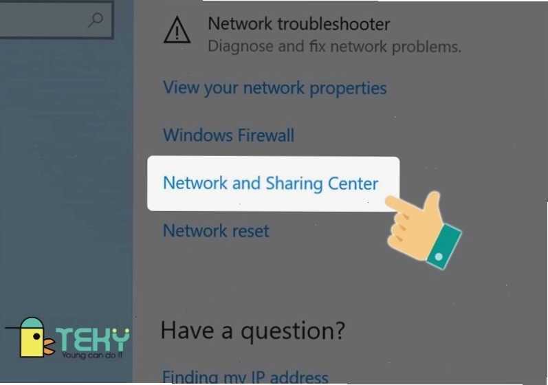 Cửa sổ Network and Sharing Center
