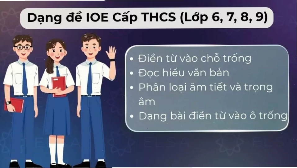 Dạng bài ngữ pháp nâng cao và đọc hiểu trong IOE tiếng Anh