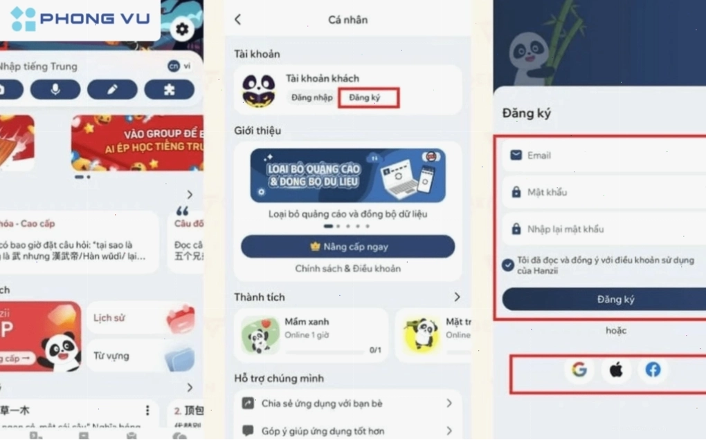 Đăng ký tài khoản Hanzii Dict miễn phí