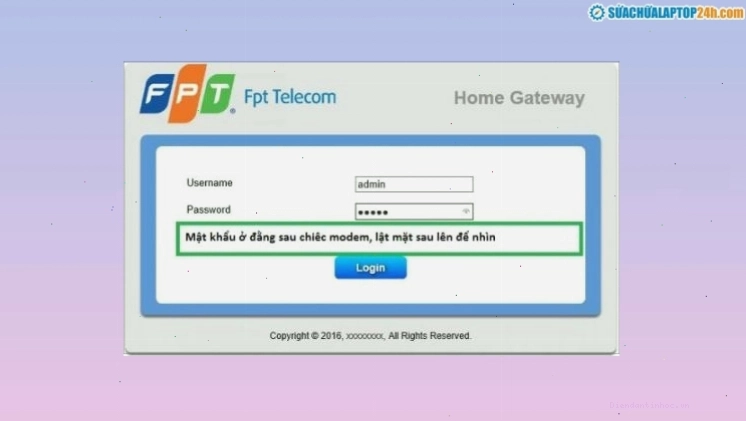 Đăng nhập hệ thống modem Viettel để cấu hình mạng wifi