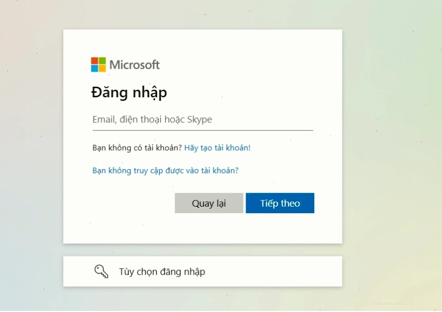 Đăng nhập tài khoản Microsoft để truy cập trang quản lý thiết bị và recovery key