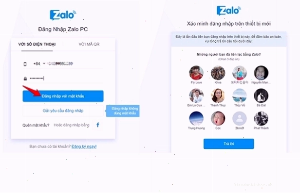 Đăng nhập Zalo trên trình duyệt web máy tính