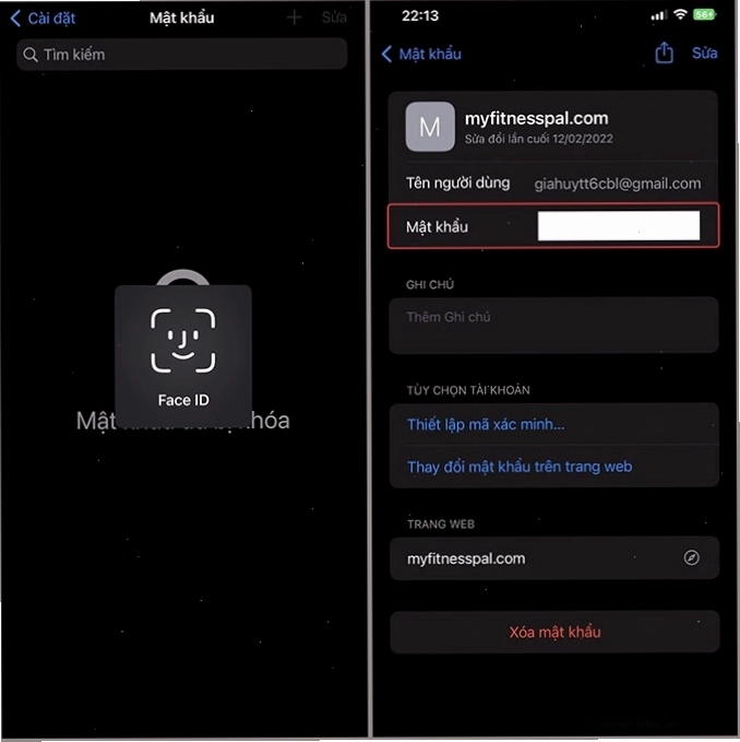 Danh sách mật khẩu đã lưu trên iPhone