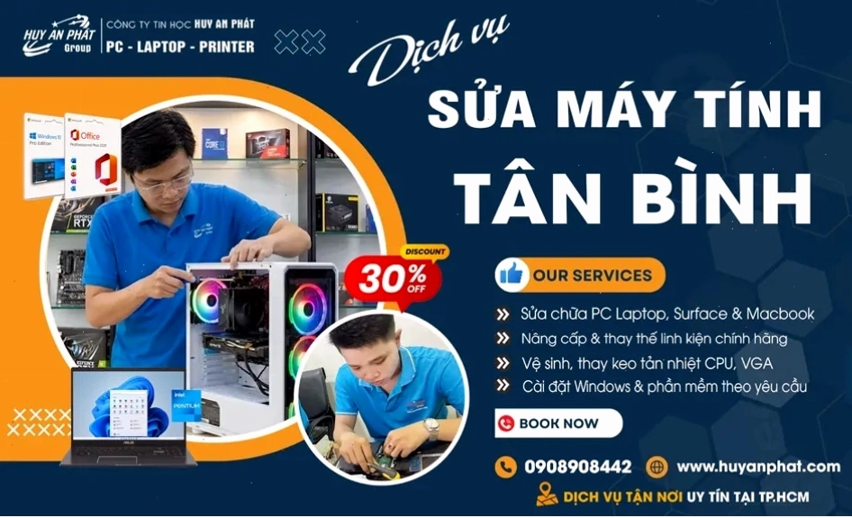 Dịch vụ sửa máy tính tại nhà ở quận Tân Bình