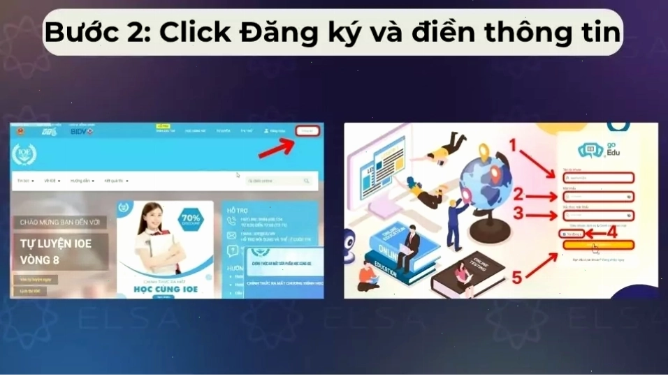 Điền thông tin cá nhân để hoàn tất đăng ký IOE