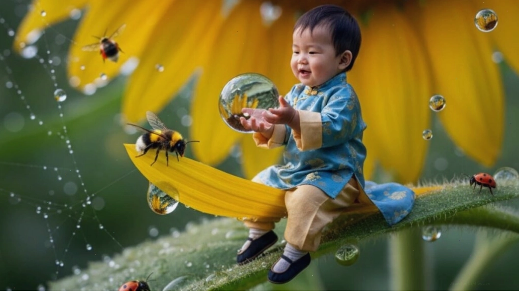 Em bé đáng yêu trong trang phục phi hành gia được tạo bởi Gemini