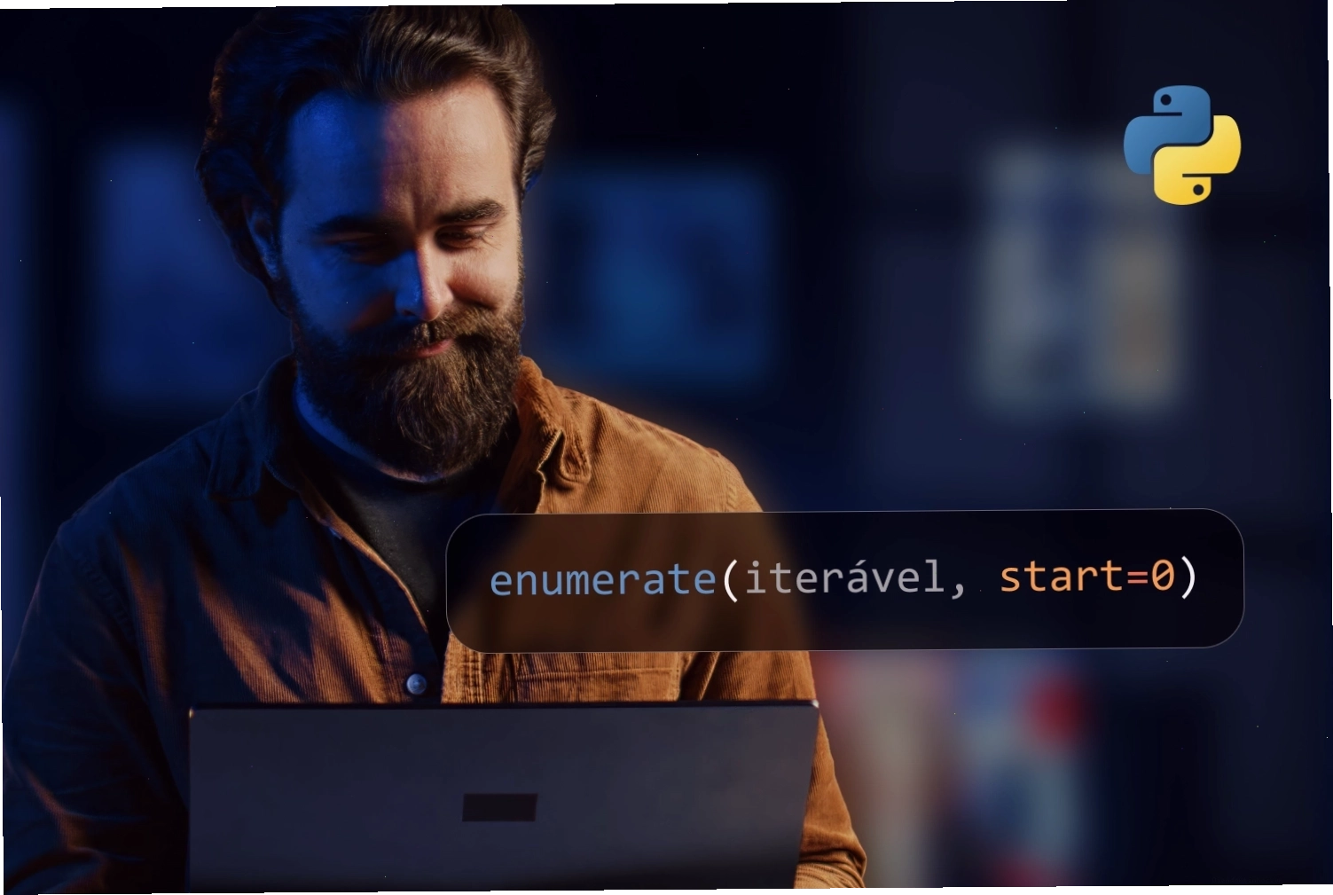 Exemplo de código Python utilizando a função enumerate