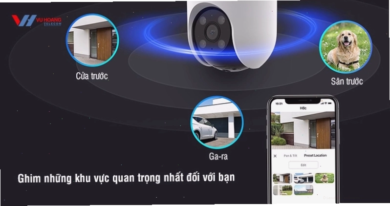 Ghim những khu vực quan trọng nhất đối với bạn trên camera Ezviz H8c