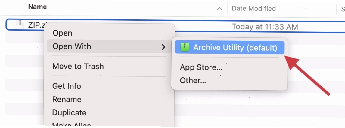Giải nén file zip trên Mac bằng cách nhấp đúp