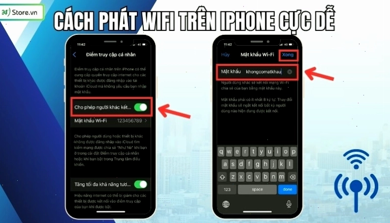 Giao diện bật tính năng phát Wifi trên iPhone