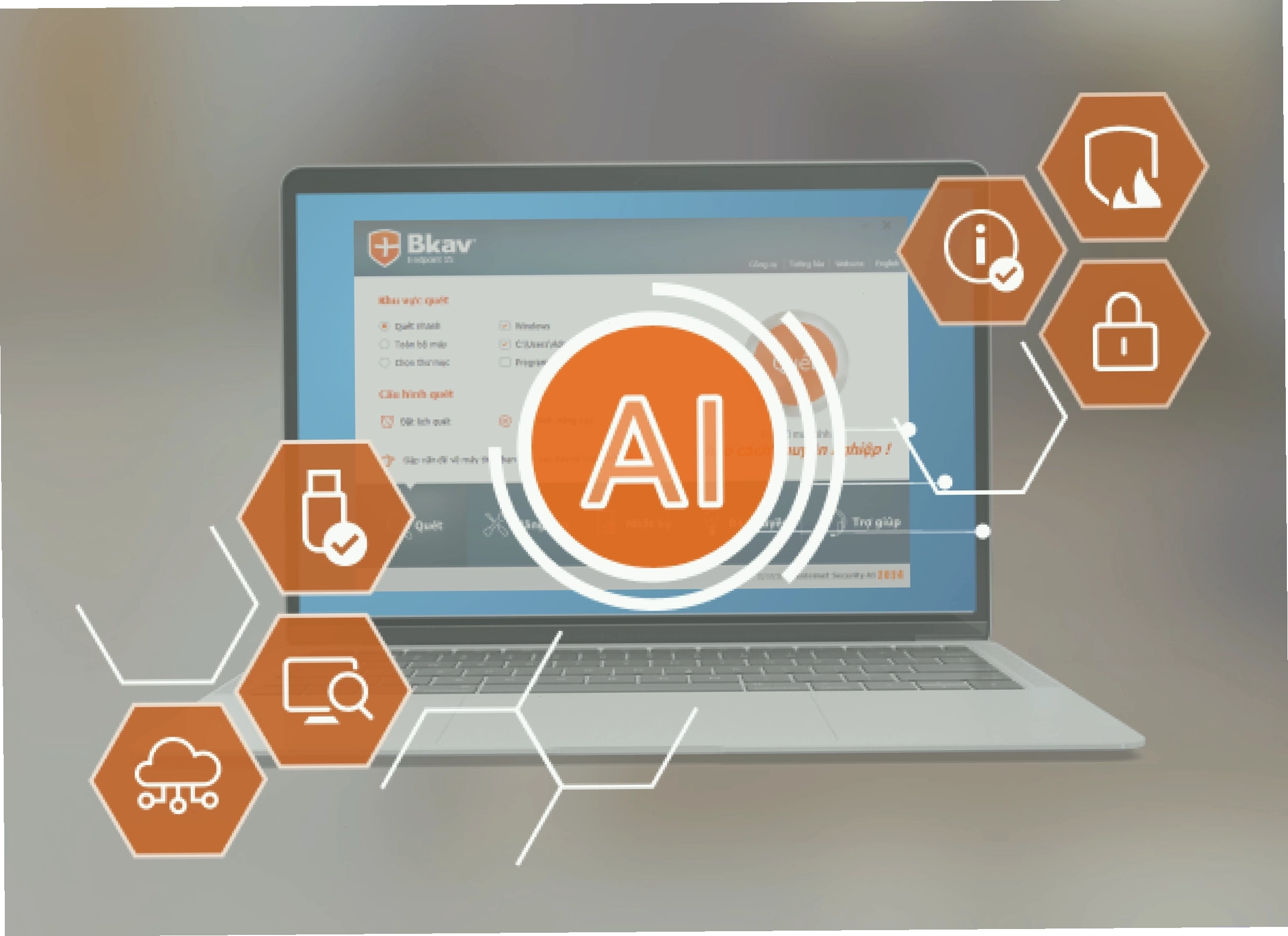 Giao diện Bkav Pro với công nghệ Trí tuệ nhân tạo AI
