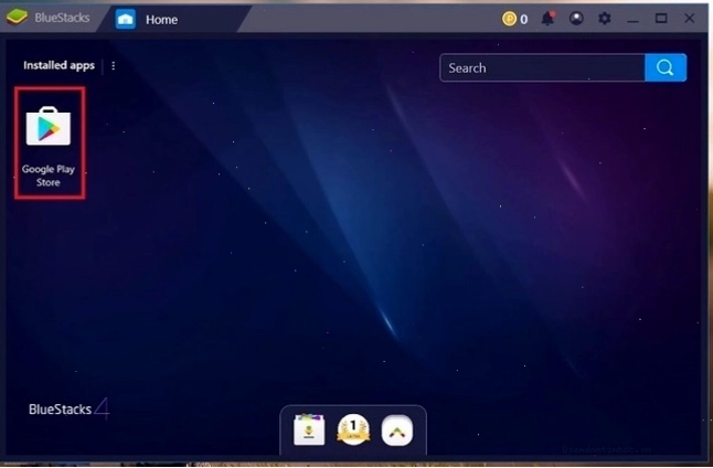Giao diện BlueStacks tích hợp ứng dụng CH Play