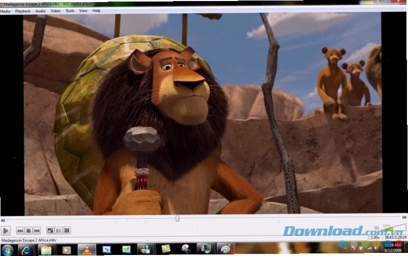 Giao diện chính của VLC Media Player khi đang phát video