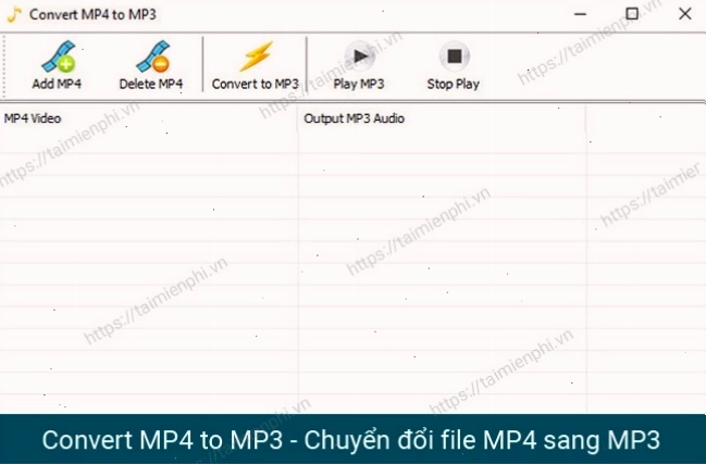Giao diện công cụ chuyển đổi MP4 sang MP3