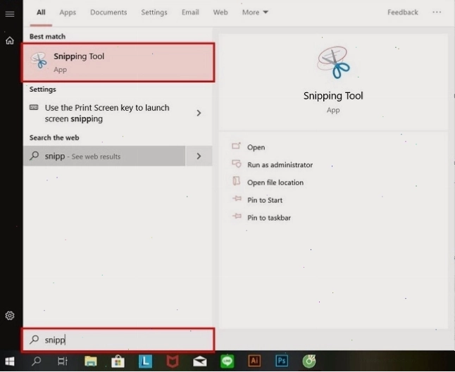 Giao diện công cụ Snipping Tool trên máy tính Dell