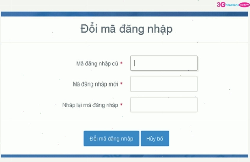 Giao diện đổi mã đăng nhập tài khoản