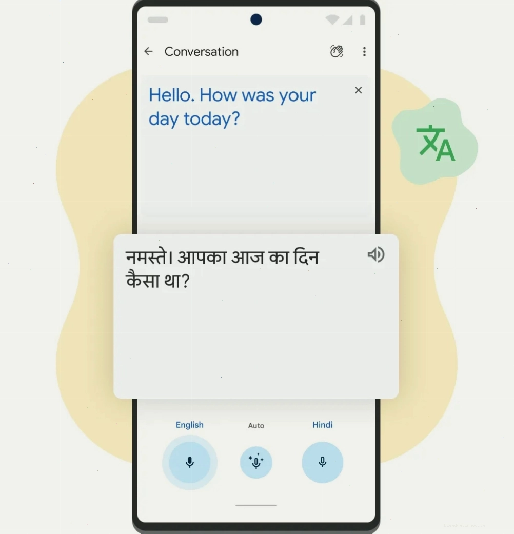 Giao diện Google Dịch cho chức năng trò chuyện