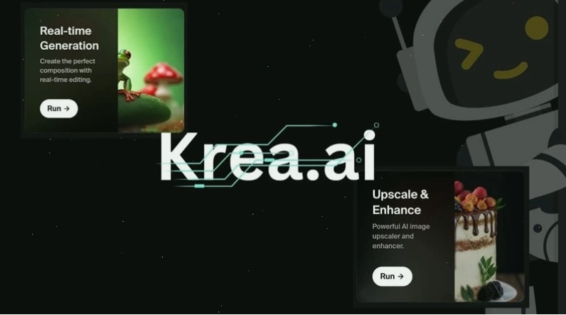Giao diện Krea AI minh họa khả năng tạo ảnh và video từ mô tả văn bản