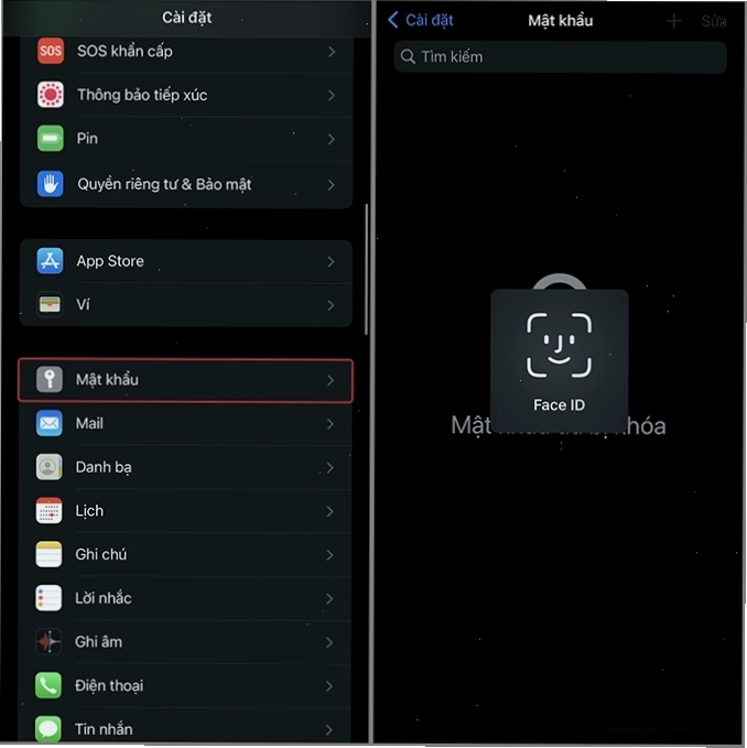 Giao diện màn hình Cài đặt trên iPhone