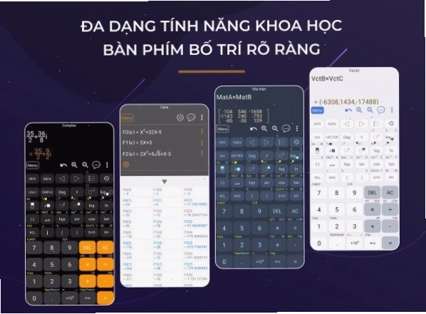Giao diện máy tính Casio 580 online trên điện thoại