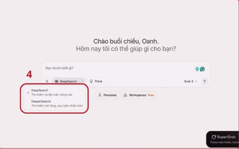 Giao diện mô phỏng của Grok 3 AI