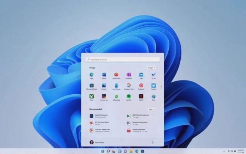 Giao diện mới của Windows 11 với thanh Taskbar ở giữa