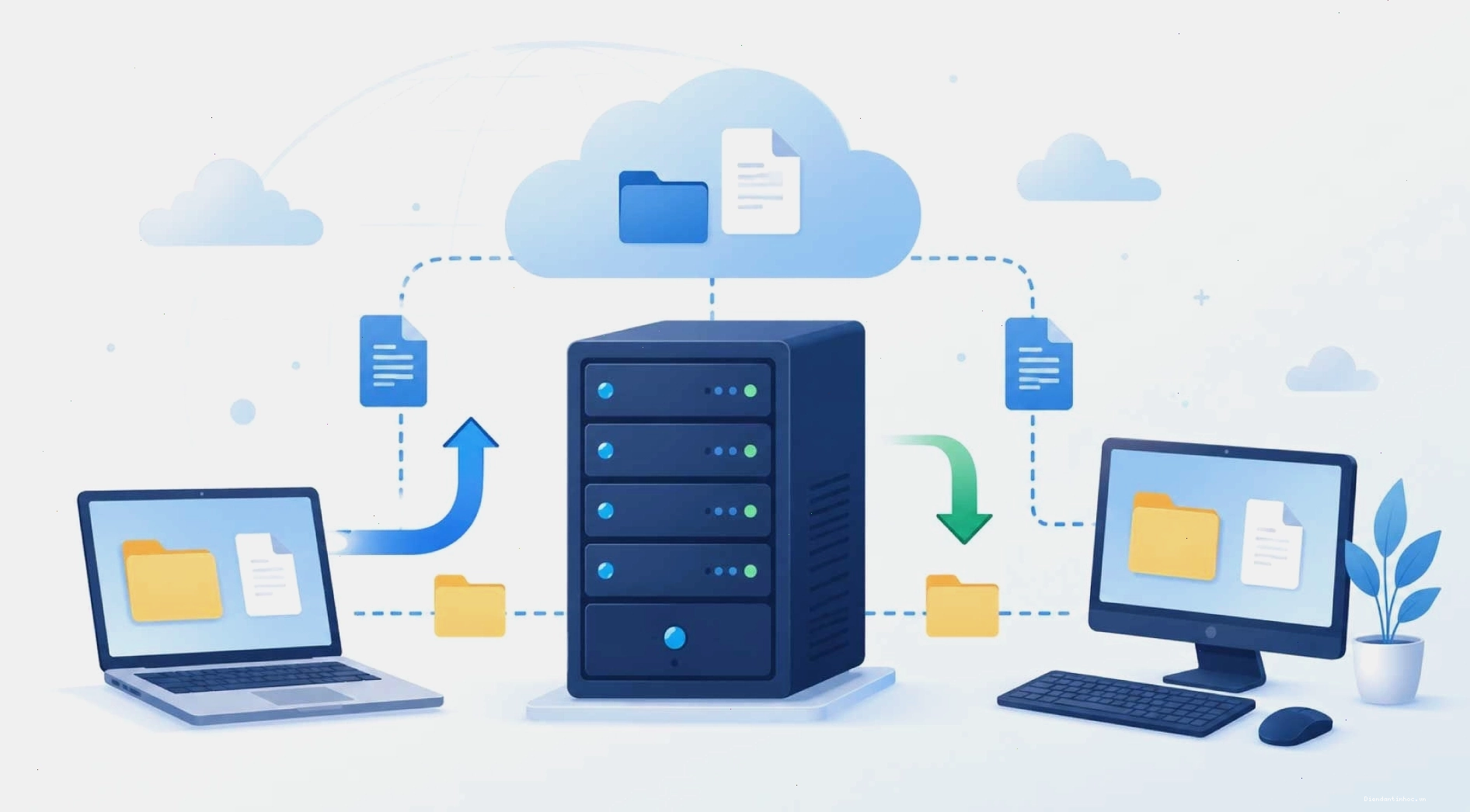 Giao diện một phần mềm FTP Server quản lý file