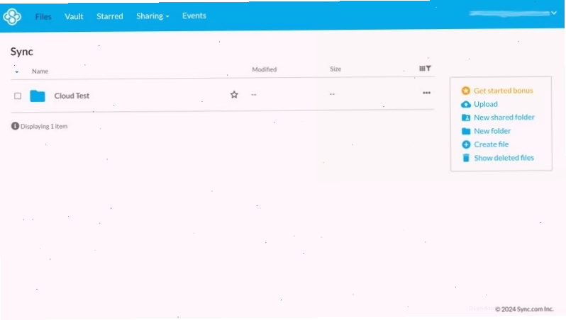 Giao diện người dùng của Sync.com