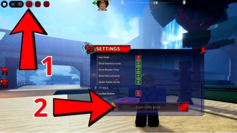 Giao diện nhập code Kaizen trong Roblox