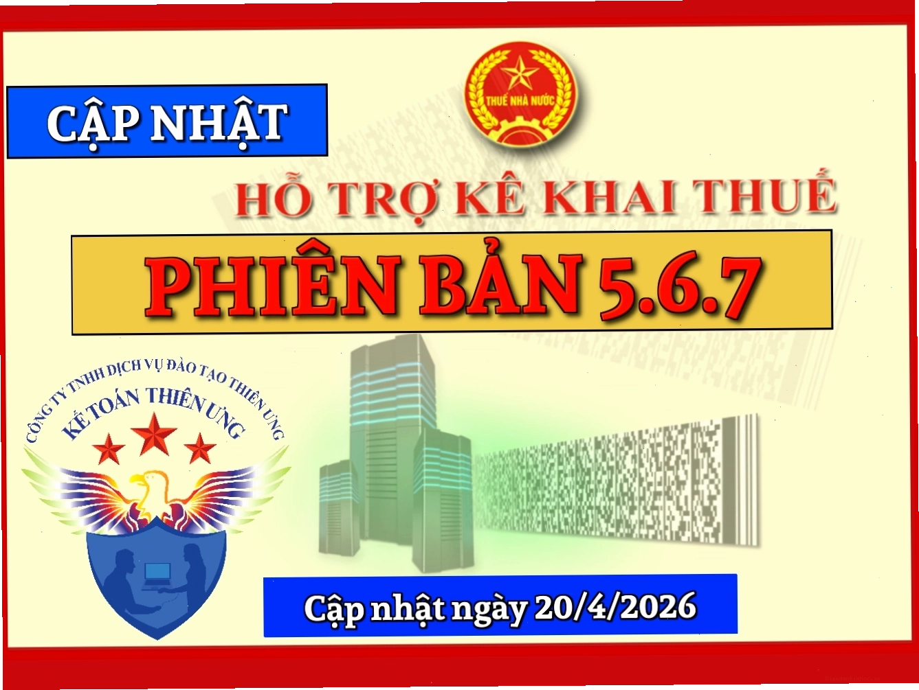 Giao diện phần mềm HTKK phiên bản 5.6.7