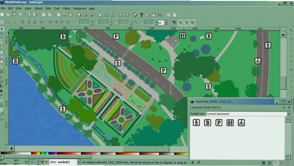 Giao diện phần mềm Inkscape với các công cụ vẽ và chỉnh sửa