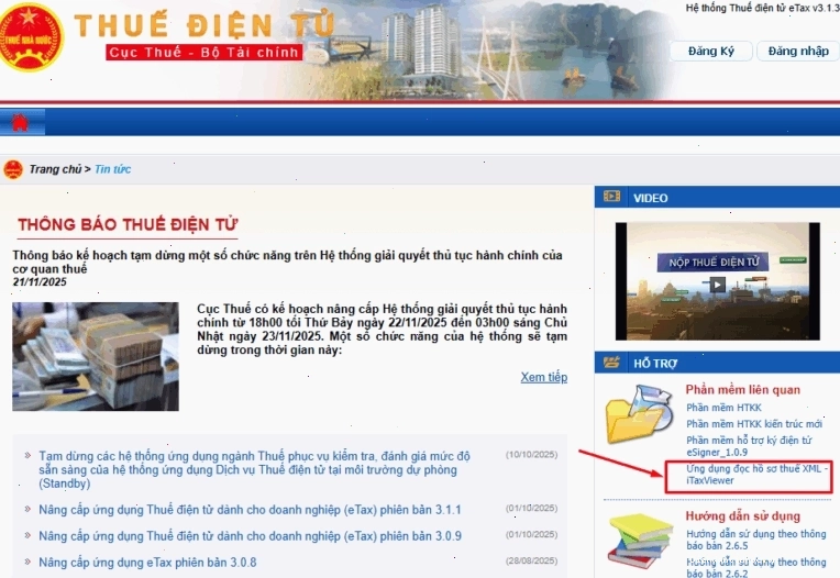 Giao diện phần mềm iTaxViewer đọc file XML hóa đơn điện tử