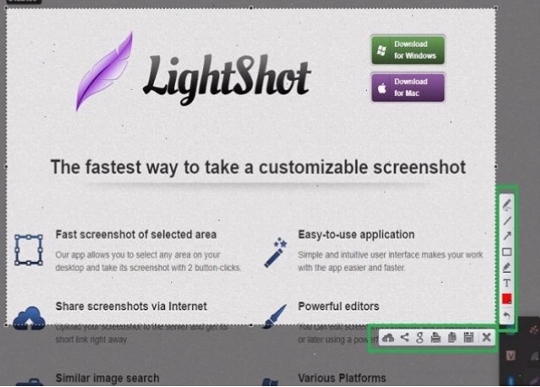 Giao diện phần mềm Lightshot để chụp màn hình máy tính Dell