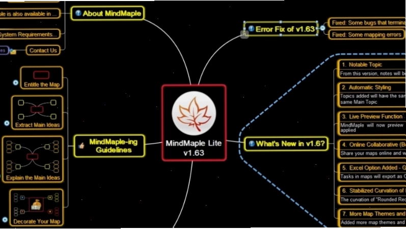 Giao diện phần mềm MindMaple Lite trên máy tính