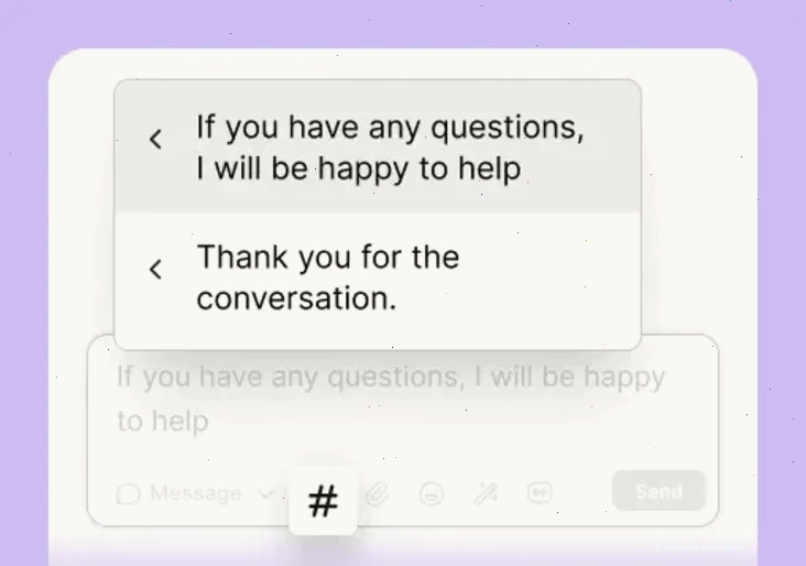 Giao diện quản lý mẫu câu trả lời nhanh trong ứng dụng chat live