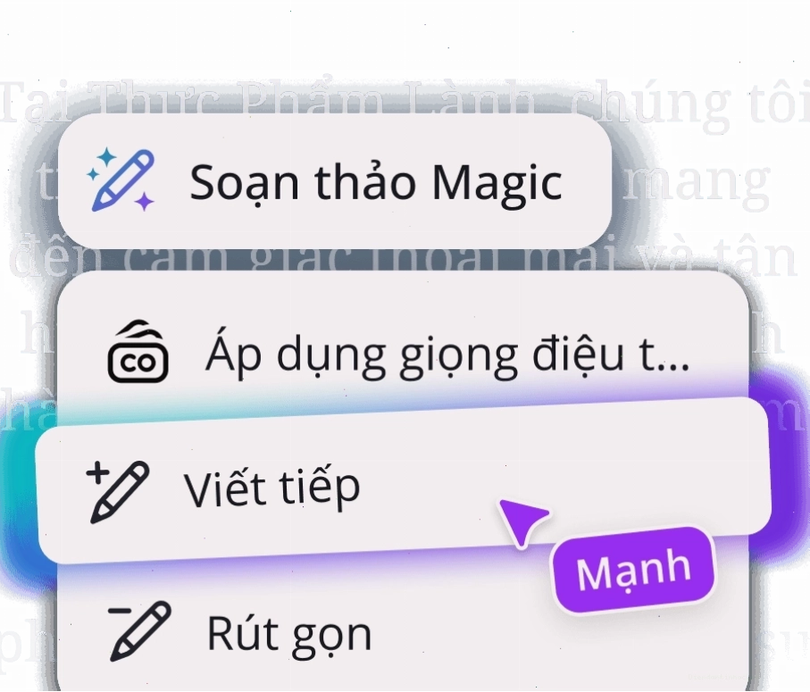 Giao diện Soạn thảo Magic của Canva AI