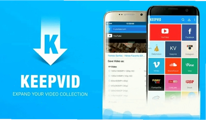 Giao diện tải video bằng ứng dụng Keepvid