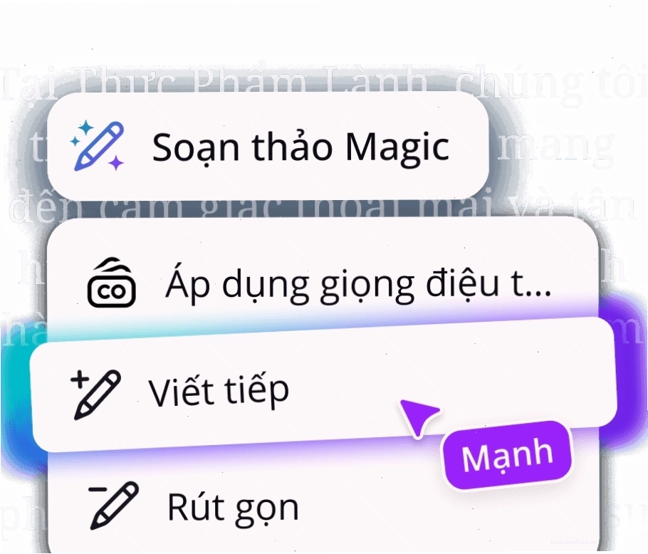 Giao diện tính năng Soạn thảo Magic của Canva Pro