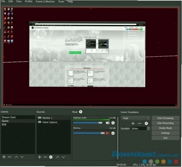 Giao diện trực quan của OBS Studio giúp người dùng dễ dàng tùy chỉnh các cảnh quay