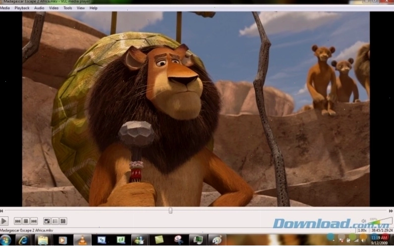 Giao diện VLC Media Player khi đang phát video