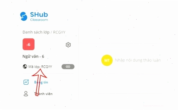 Giáo viên gửi mã lớp học cho học sinh tham gia