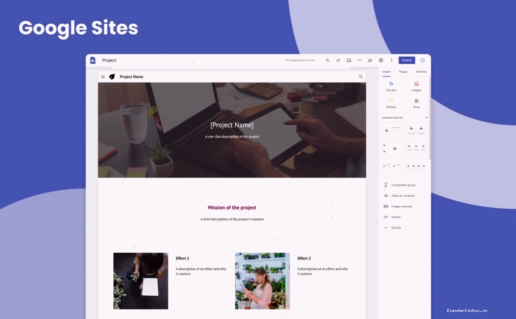 Google Sites - Công cụ tạo landing page miễn phí, đơn giản