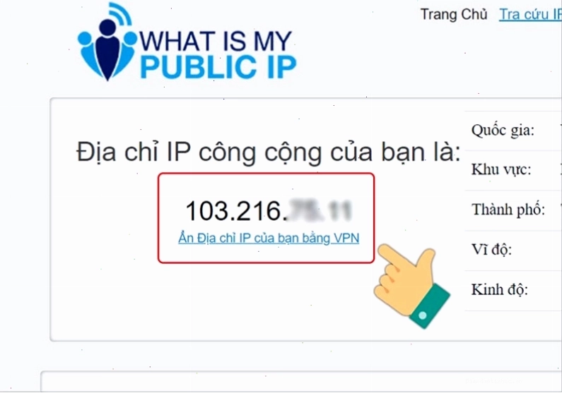 Hiển thị địa chỉ IP công cộng trên một trang web