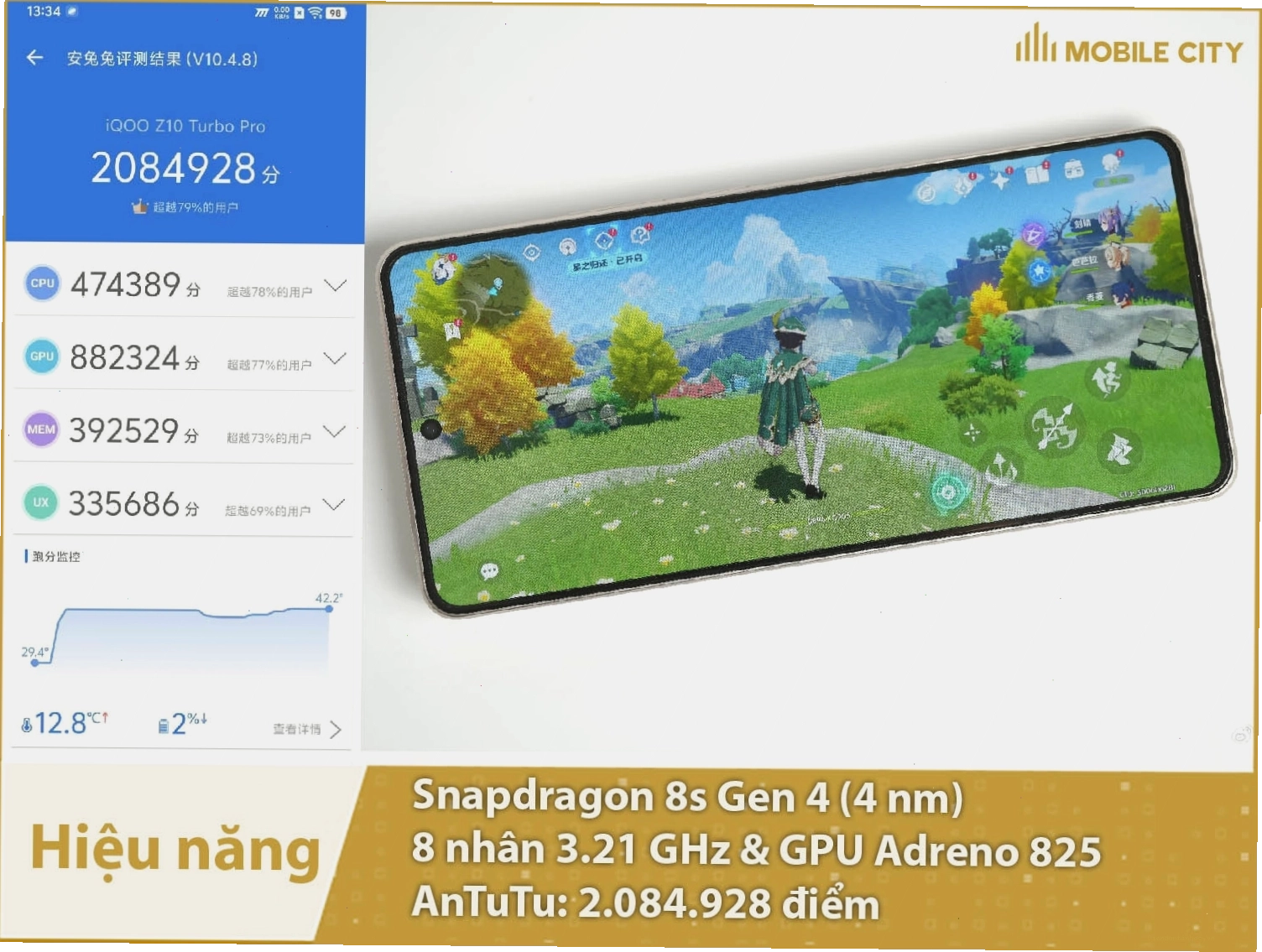 Hiệu năng Vivo iQOO Z10 Turbo Pro với chip Snapdragon 8s Gen 4 và RAM 16GB